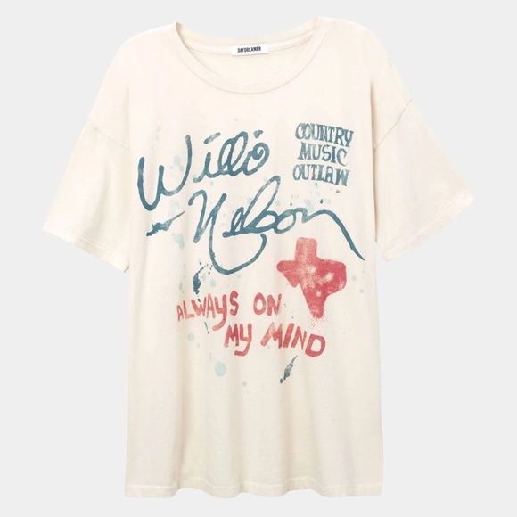 Daydreamer Willie Nelson Always On My Mind Merch Tee Vintage White - Picture 5 of 6